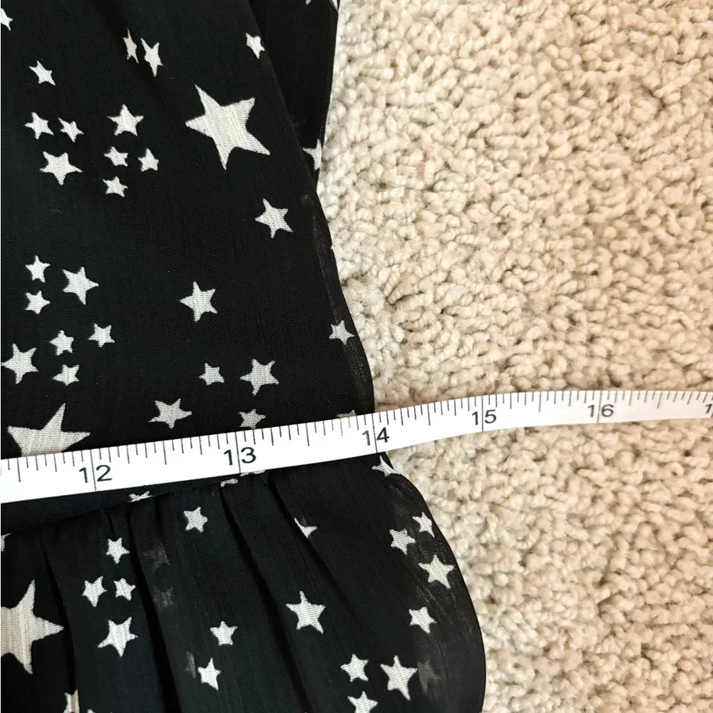 black and white star print off the shoulder tiered ruffle maxi dress - Picture 14 of 15